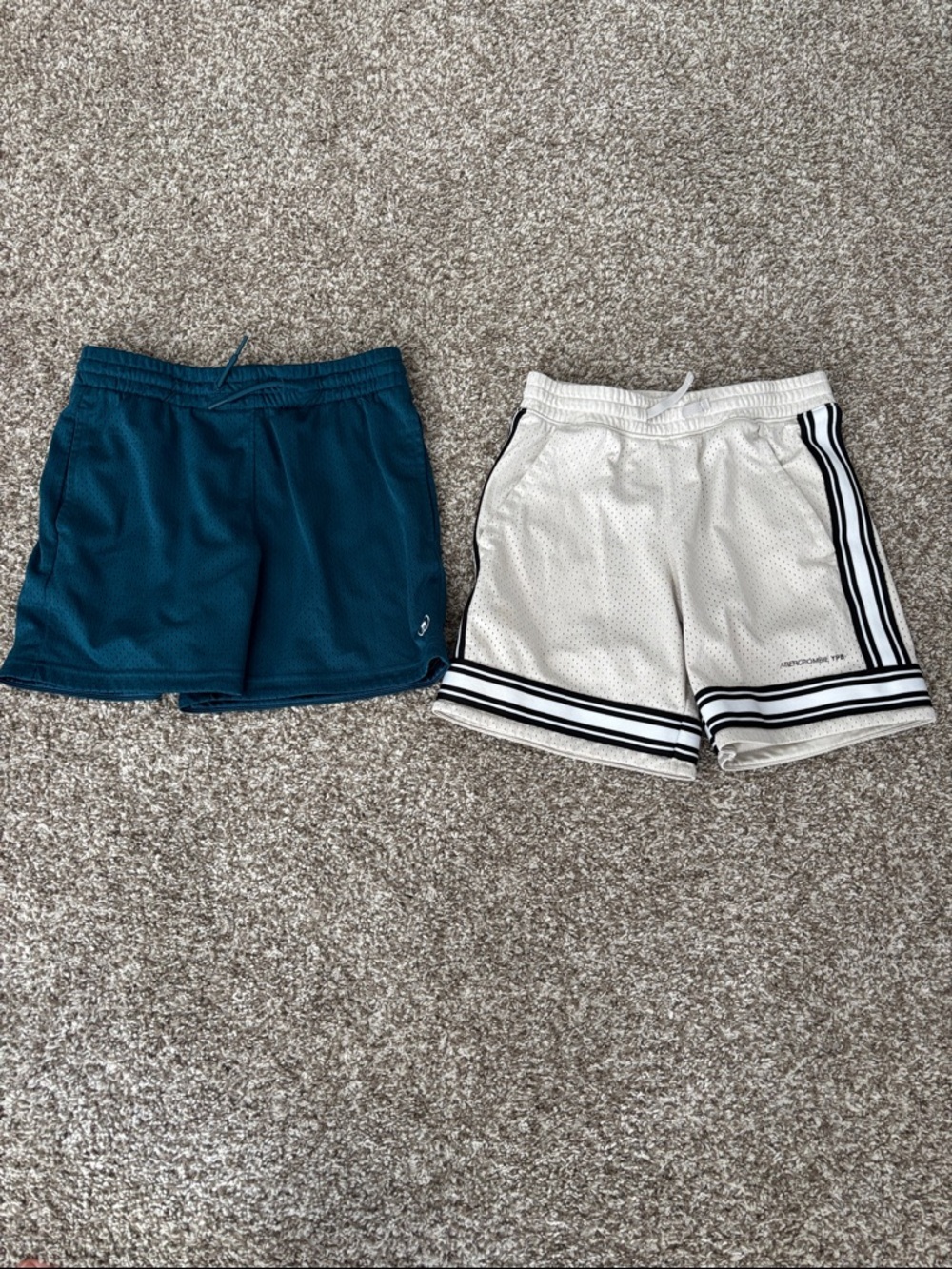 Abercrombie Kids Athletic Mesh Shorts - Teal & White 9/10 - EUC
